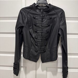 Like New WHBM vegan leather Military Jacket Size 10